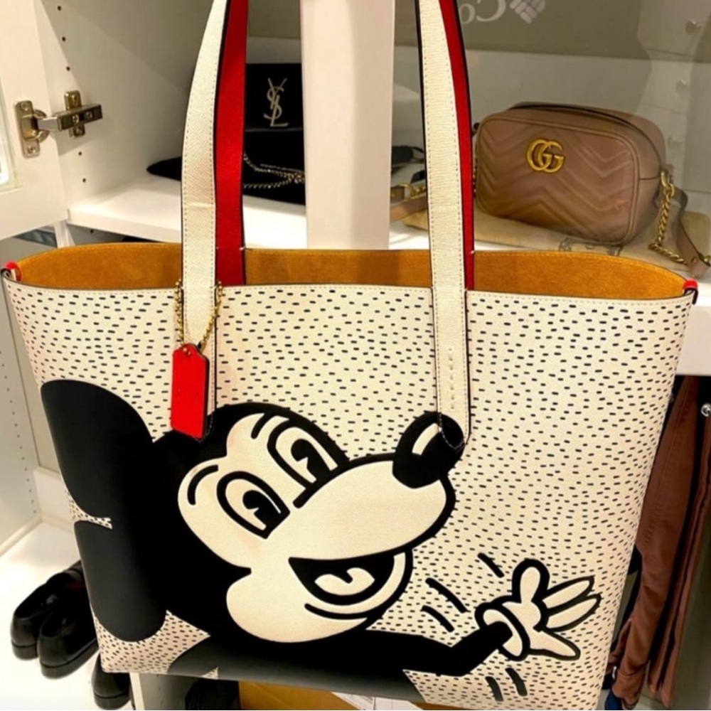 Coach Black and White Mickey Mouse Tote